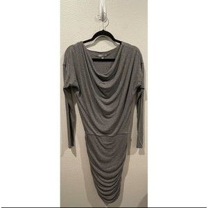 ATHLETA Solstice Long Sleeve Grey Midi Dress